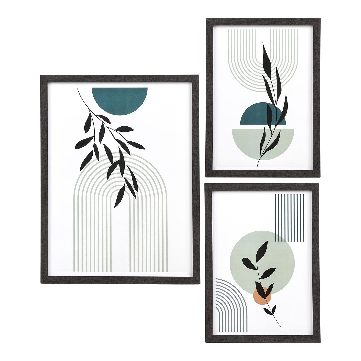 Aspen Set de postere cu rame negre, set de 3