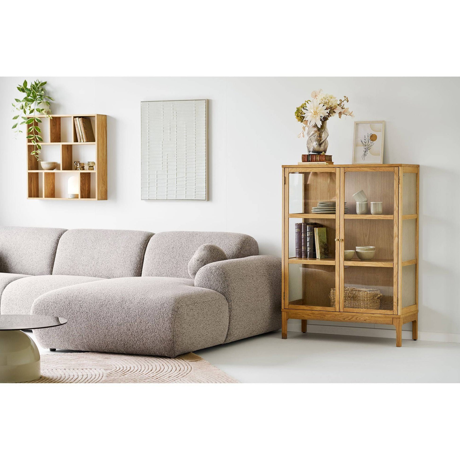 Decoratiune in relief pentru perete, bej, in living