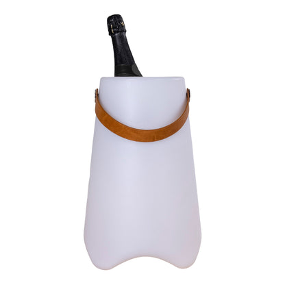 Racitor de vin cu iluminare LED si curea, reincarcabil, alb