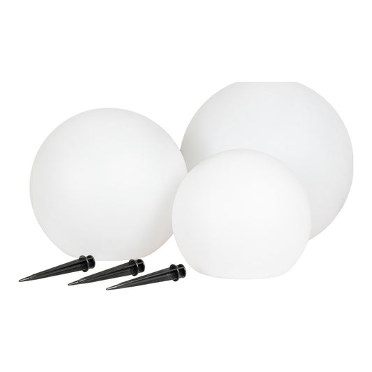 Lampa LED reincarcabila, cu panou solar integrat, alb, set de 3