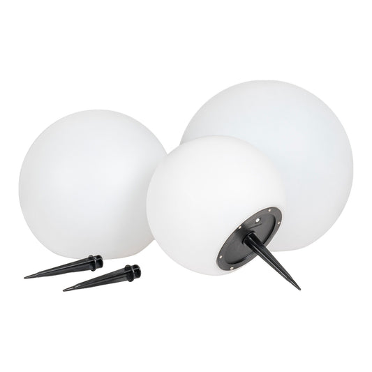 Lampa LED reincarcabila, cu panou solar integrat, alb, set de 3