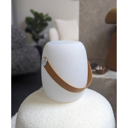 Lampa LED cu boxa bluetooth si curea, reincarcabila, alba