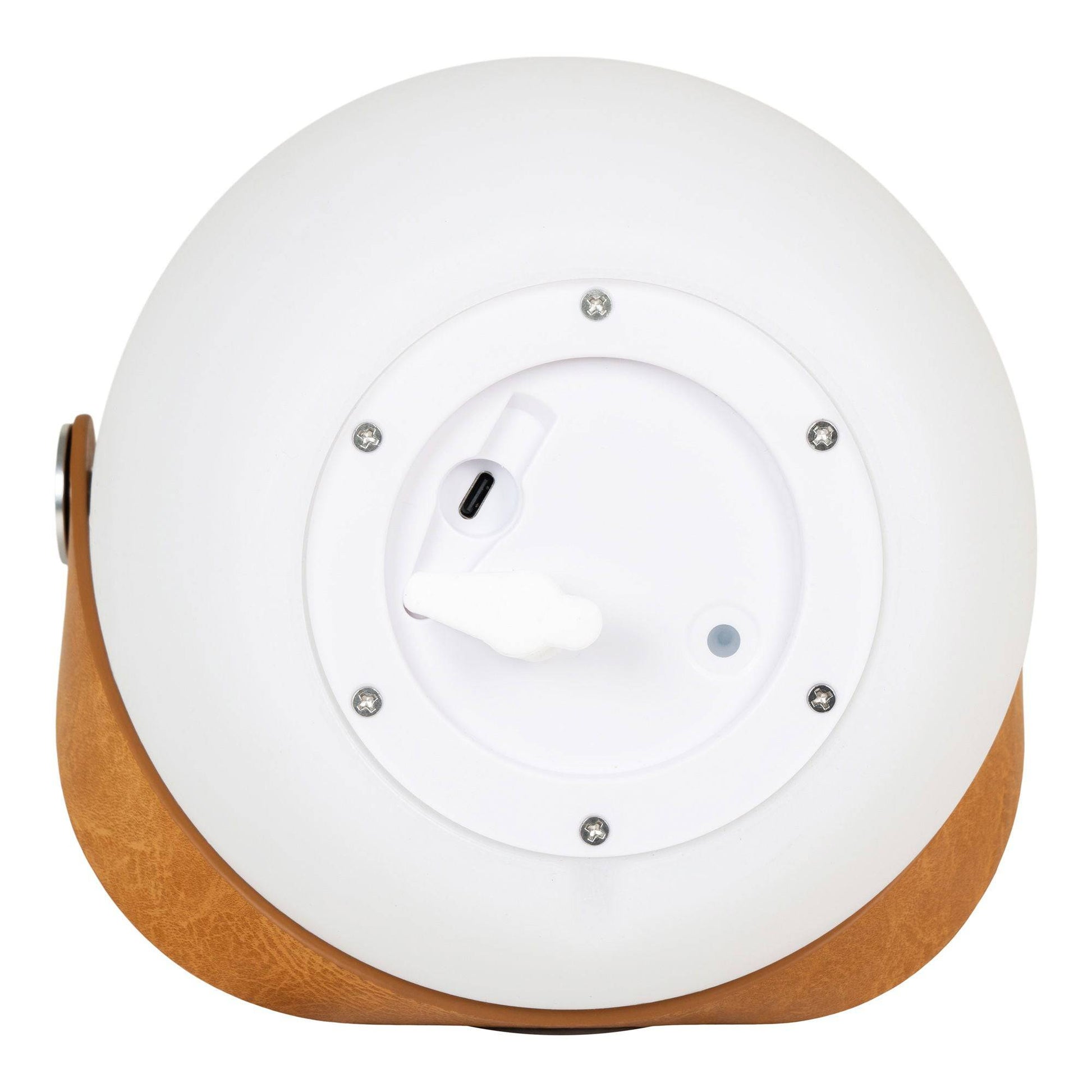 Lampa LED cu boxa bluetooth si curea, reincarcabila, alba, detaliu