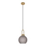 Pendul cu sticla mata fumurie, suport alama, forma sferica Luton ø 20 cm