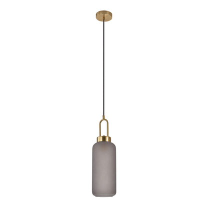 Pendul cu sticla mata fumurie, culoare alama, forma cilindrica 