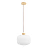 Pendul din sticla/lemn, alb Argalo ø30 cm