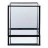 Suport pentru lumanare din metal/sticla, negru Hurricane 12x15 cm