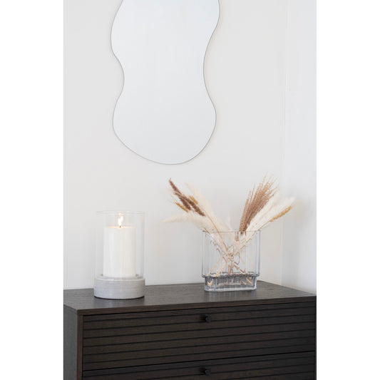 Hurricane Suport pentru lumanare, ceramica/sticla, gri 16x25,5 cm