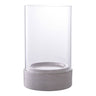 Suport cilindric pentru lumanare, din ceramica/sticla, gri Hurricane 16x25,5 cm