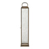 Felinar din sticla/metal pentru lumanari, cu aspect antichizat Herslev  12x12x60 cm