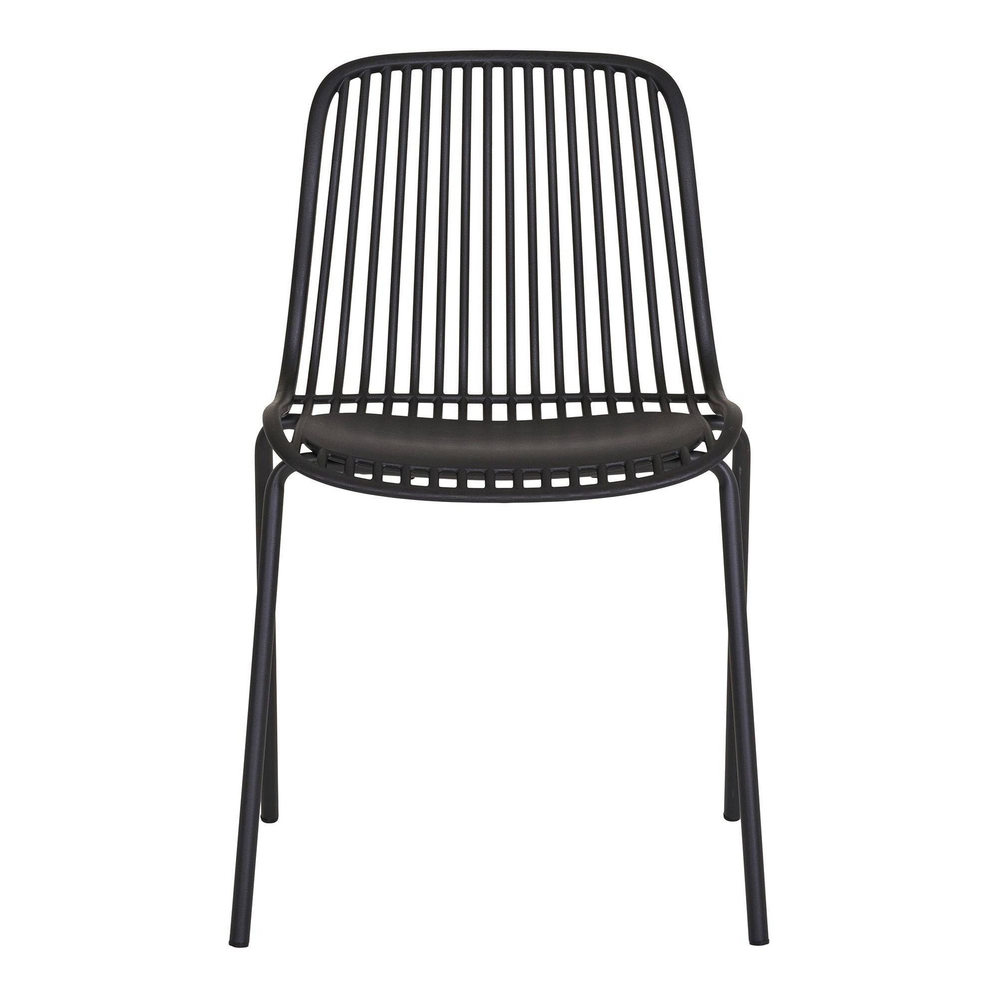 Scaun de dining din polipropilena, stivuibil, negru