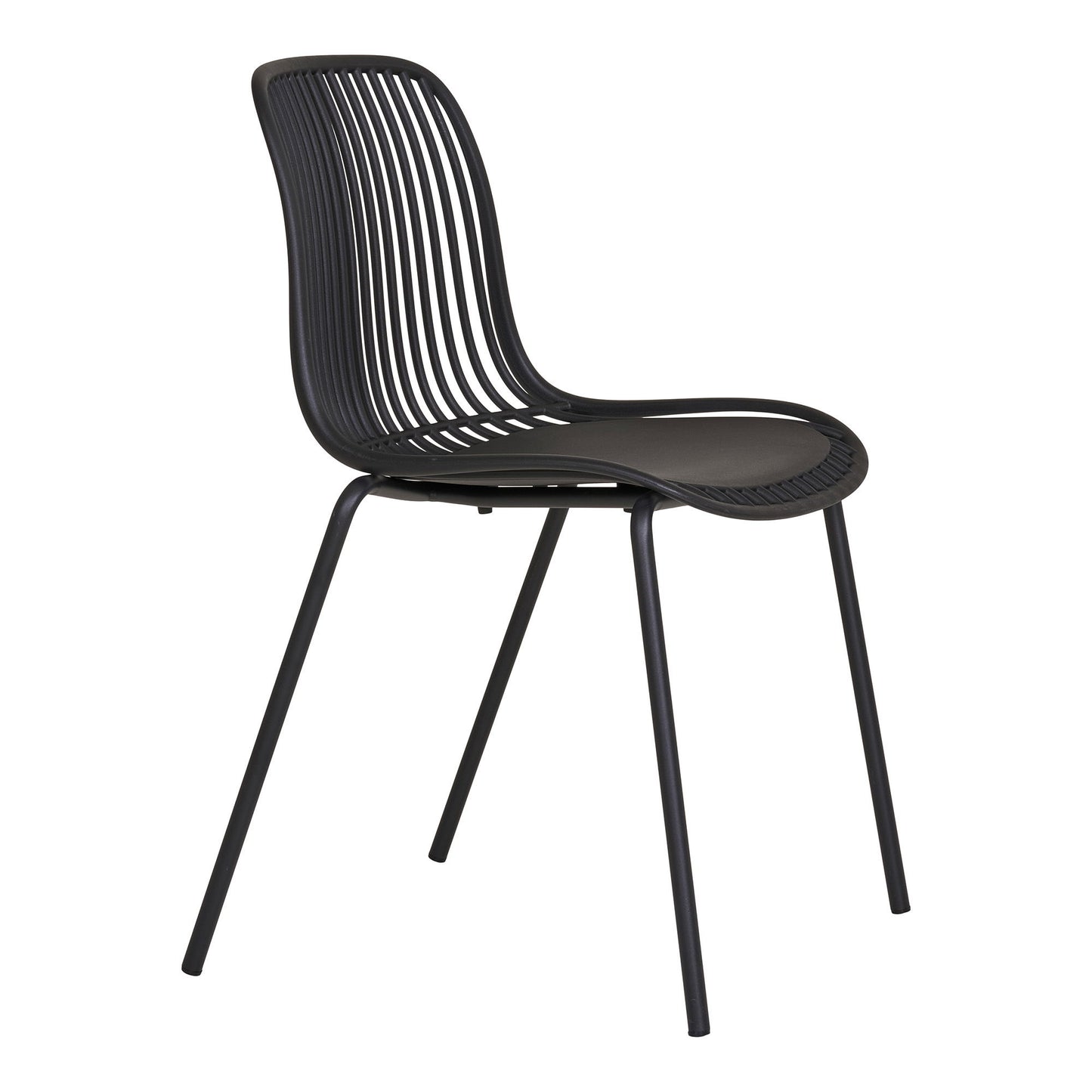 Scaun de dining din polipropilena, stivuibil, negru