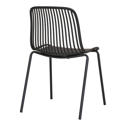 Scaun de dining din polipropilena, stivuibil, negru
