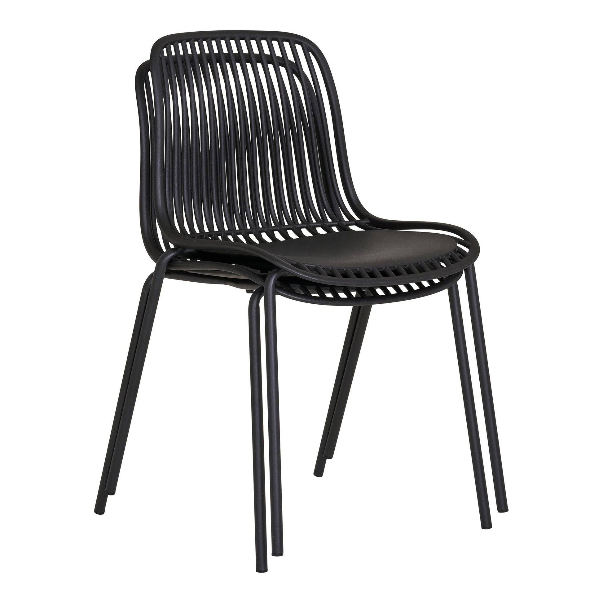 Scaun de dining din polipropilena, stivuibil, negru