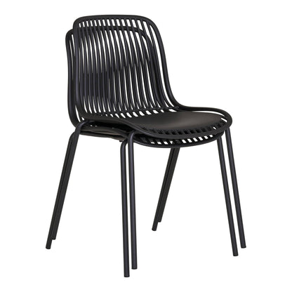 Scaun de dining din polipropilena, stivuibil, negru