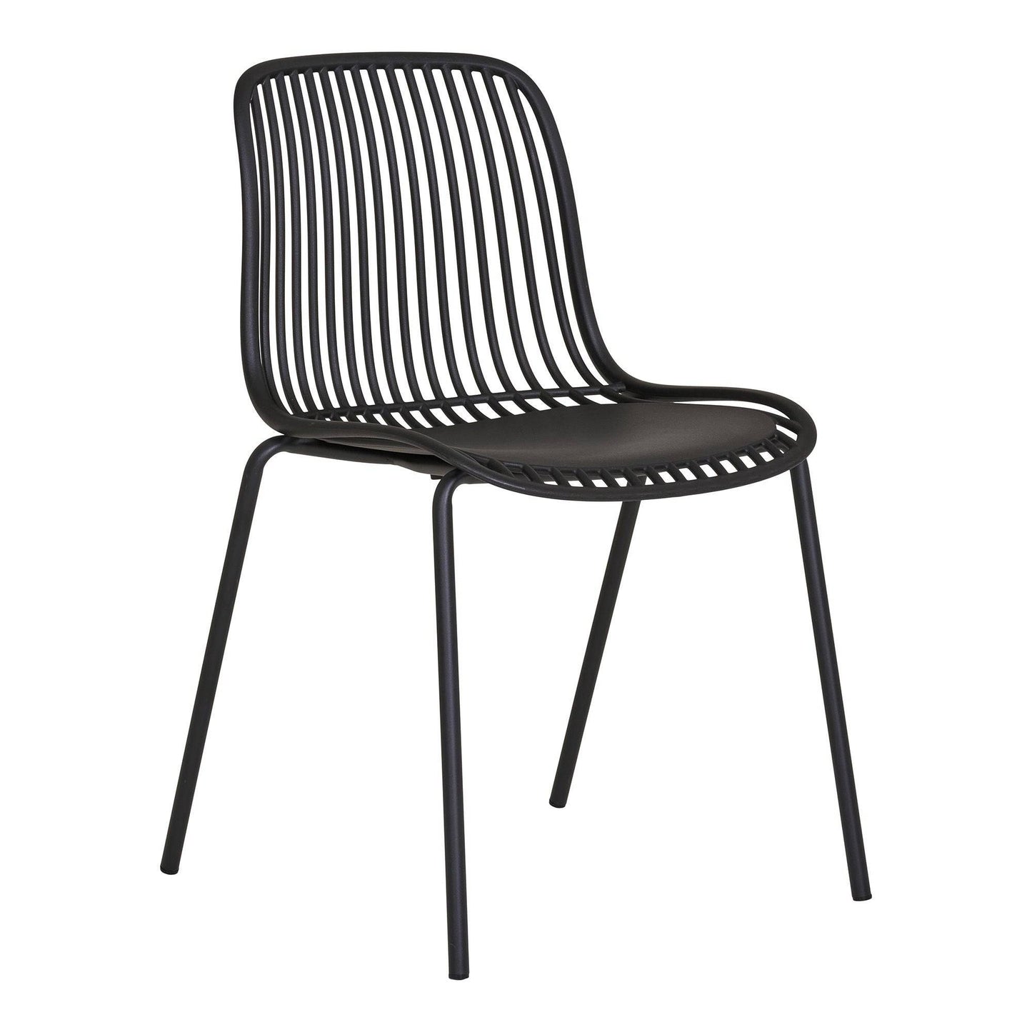 Scaun de dining din polipropilena, stivuibil, negru