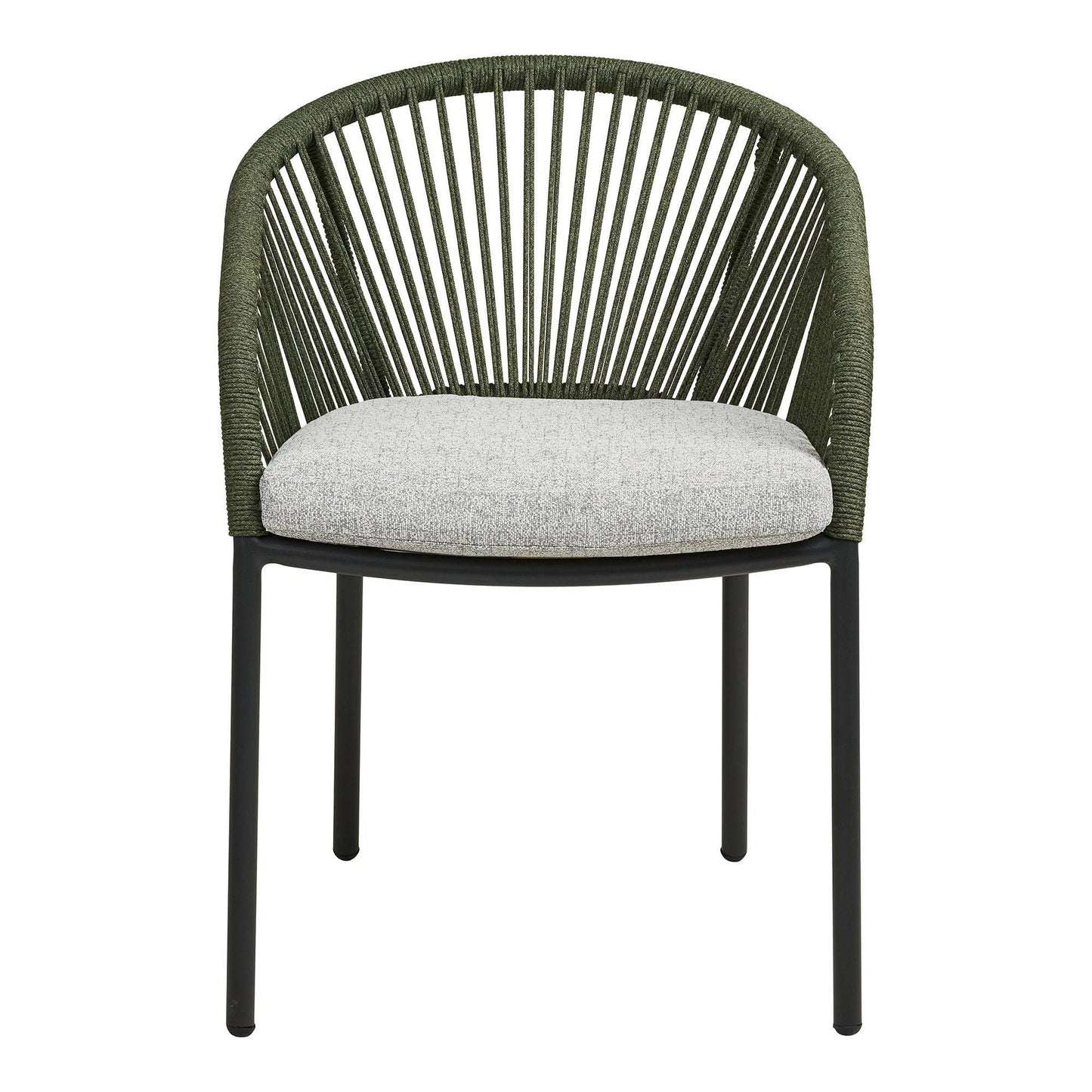  Scaun de dining din aluminiu, verde, gri cu perna inclusa