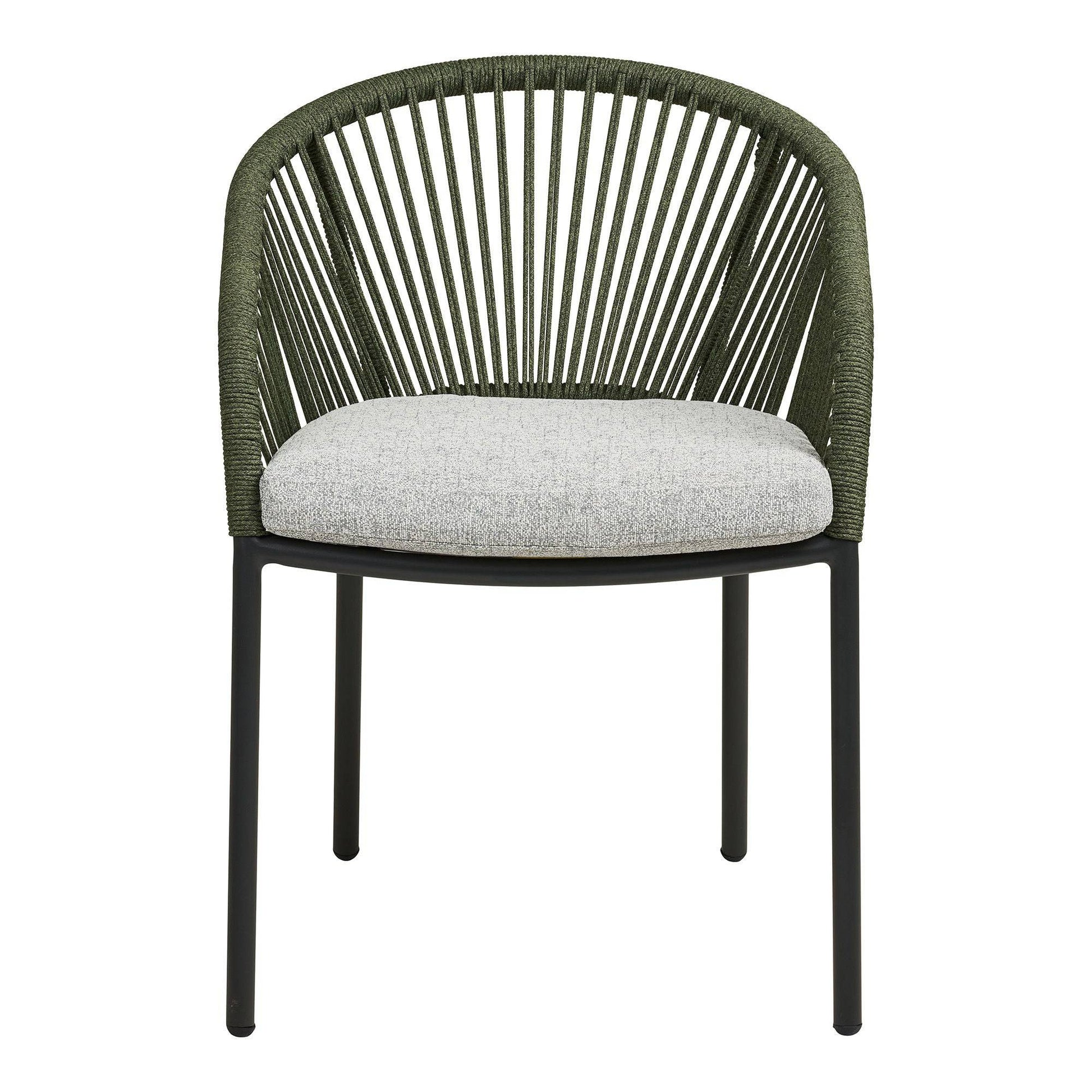  Scaun de dining din aluminiu, verde, gri cu perna inclusa