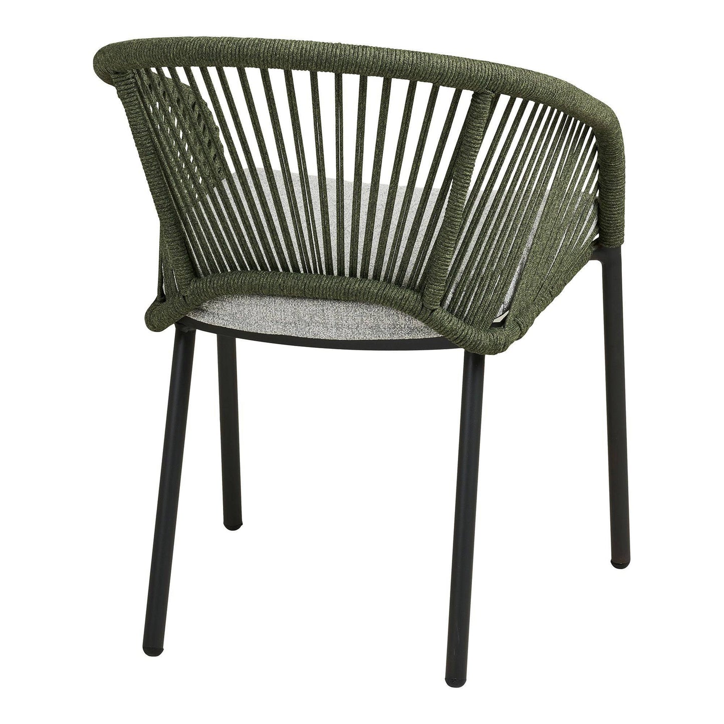  Scaun de dining din aluminiu, verde, gri cu perna inclusa