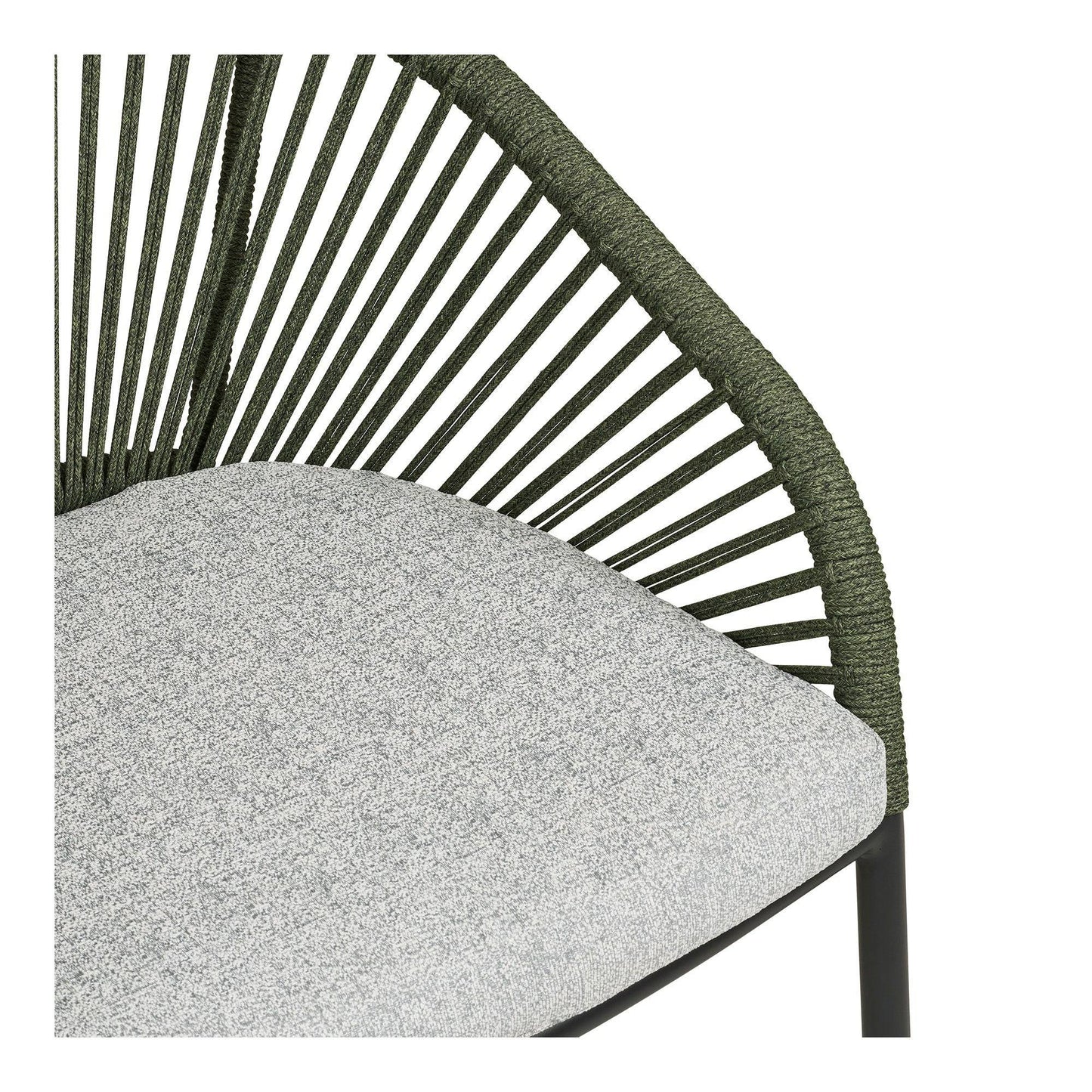  Scaun de dining din aluminiu, verde, gri cu perna inclusa, detaliu