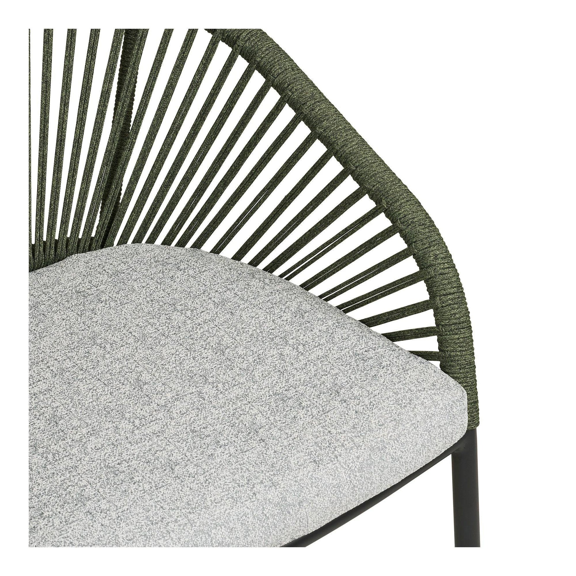  Scaun de dining din aluminiu, verde, gri cu perna inclusa, detaliu