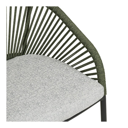  Scaun de dining din aluminiu, verde, gri cu perna inclusa, detaliu