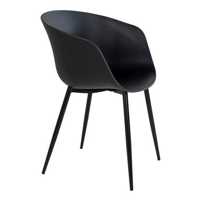 Scaun de dining, negru cu picioare negre