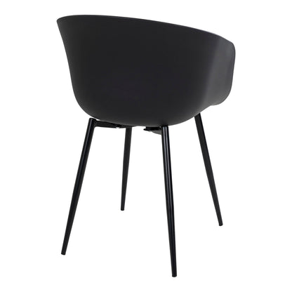 Scaun de dining, negru cu picioare negre