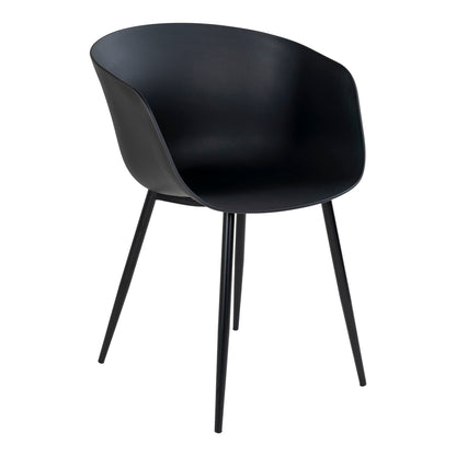 Scaun de dining, negru cu picioare negre