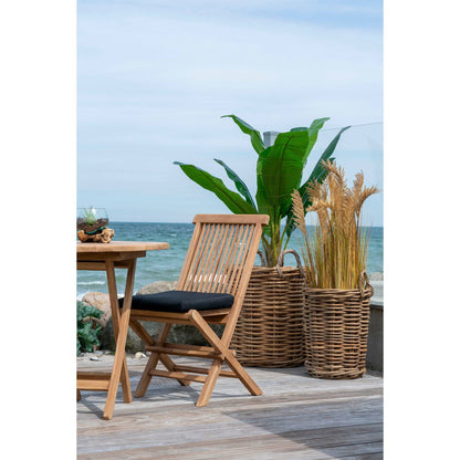  Scaun de dining din tec, natur, pe terasa