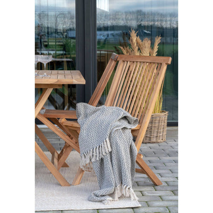  Scaun de dining din tec, natur, pe terasa