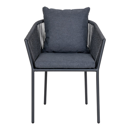 Salerno Scaun de dining, aluminiu/poliester, gri inchis, incl. perna