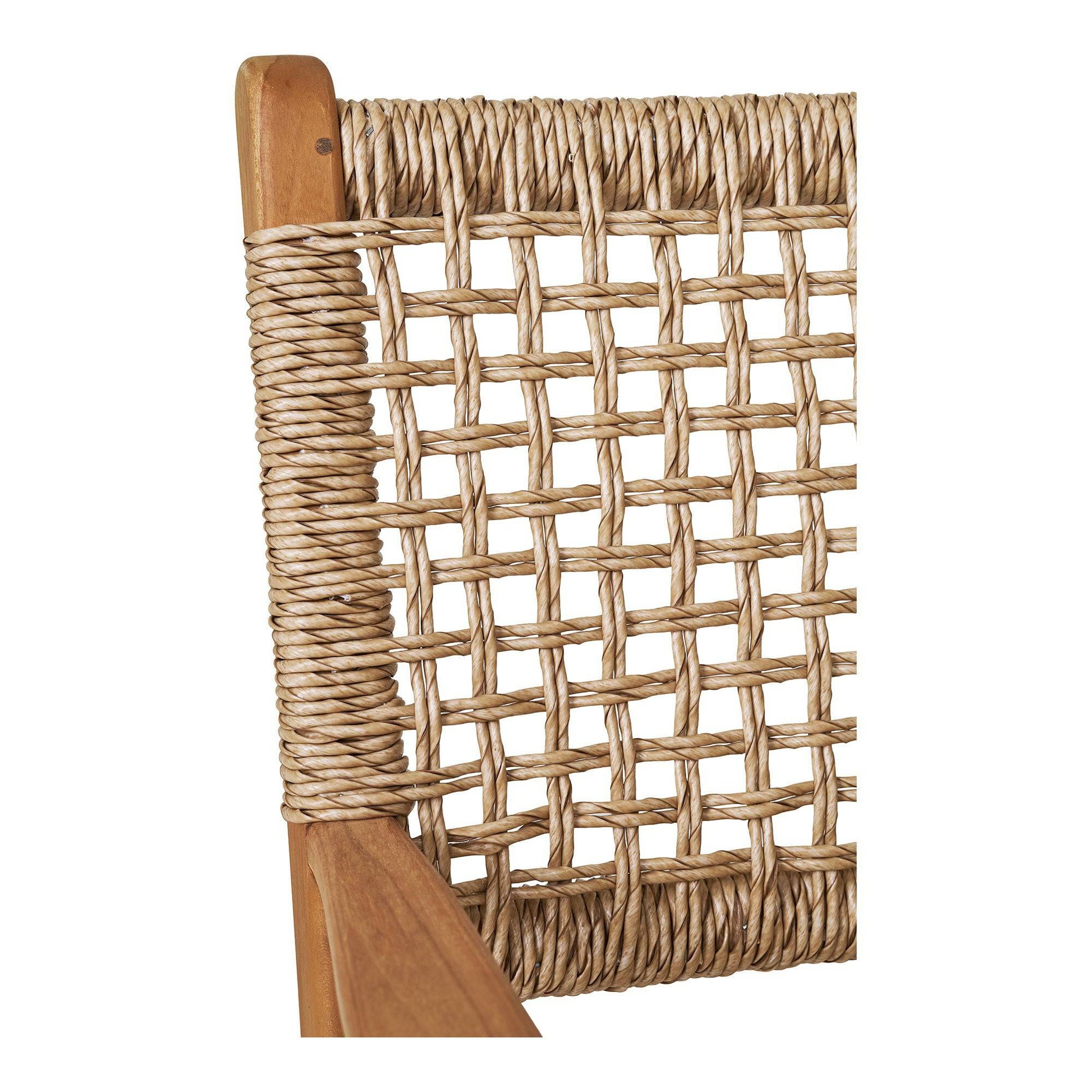  Scaun de dining cu cotiere, din tec, natur, detaliu