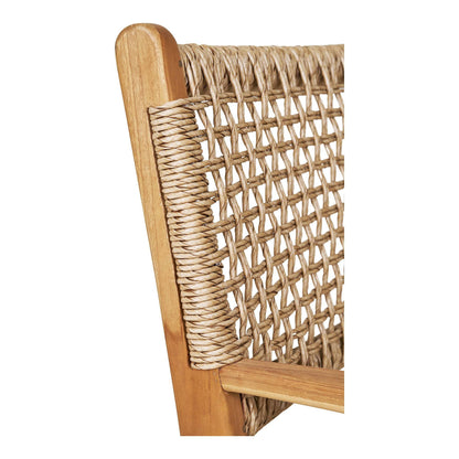  Scaun de dining cu cotiere, din tec, natur, detaliu