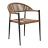 Scaun de dining din aluminiu/PE ratan, natur/ neagru Canari
