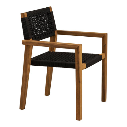 Scaun de dining, salcam/poliester, negru/natur