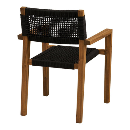 Scaun de dining, salcam/poliester, negru/natur