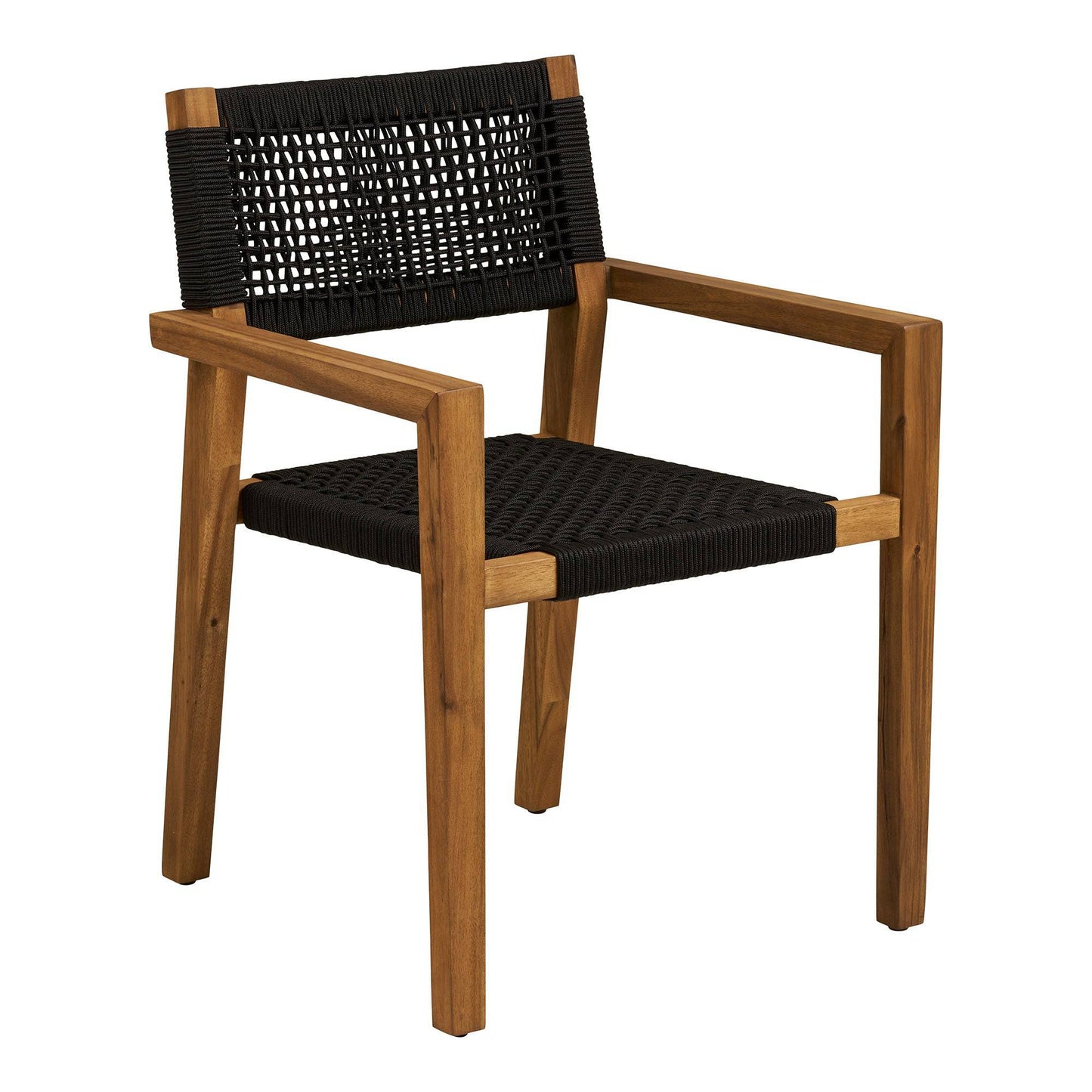 Scaun de dining, salcam/poliester, negru/natur