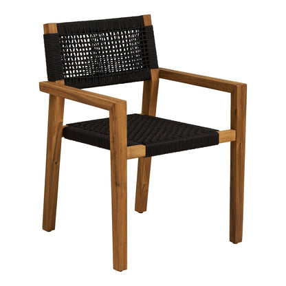 Scaun de dining, salcam/poliester, negru/natur