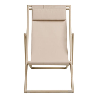 Scaun de plaja cu spatar pe 4 pozitii, textil/otel, taupe