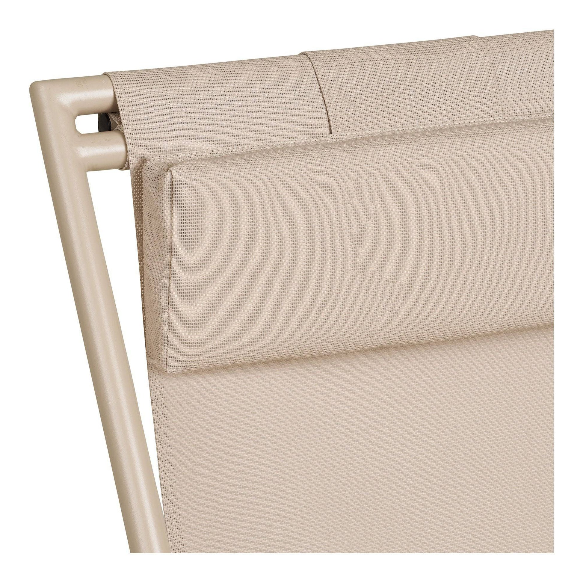 Scaun de plaja cu spatar pe 4 pozitii, textil/otel, taupe