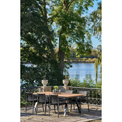 Masa de dining, natur/negru, pe tereasa