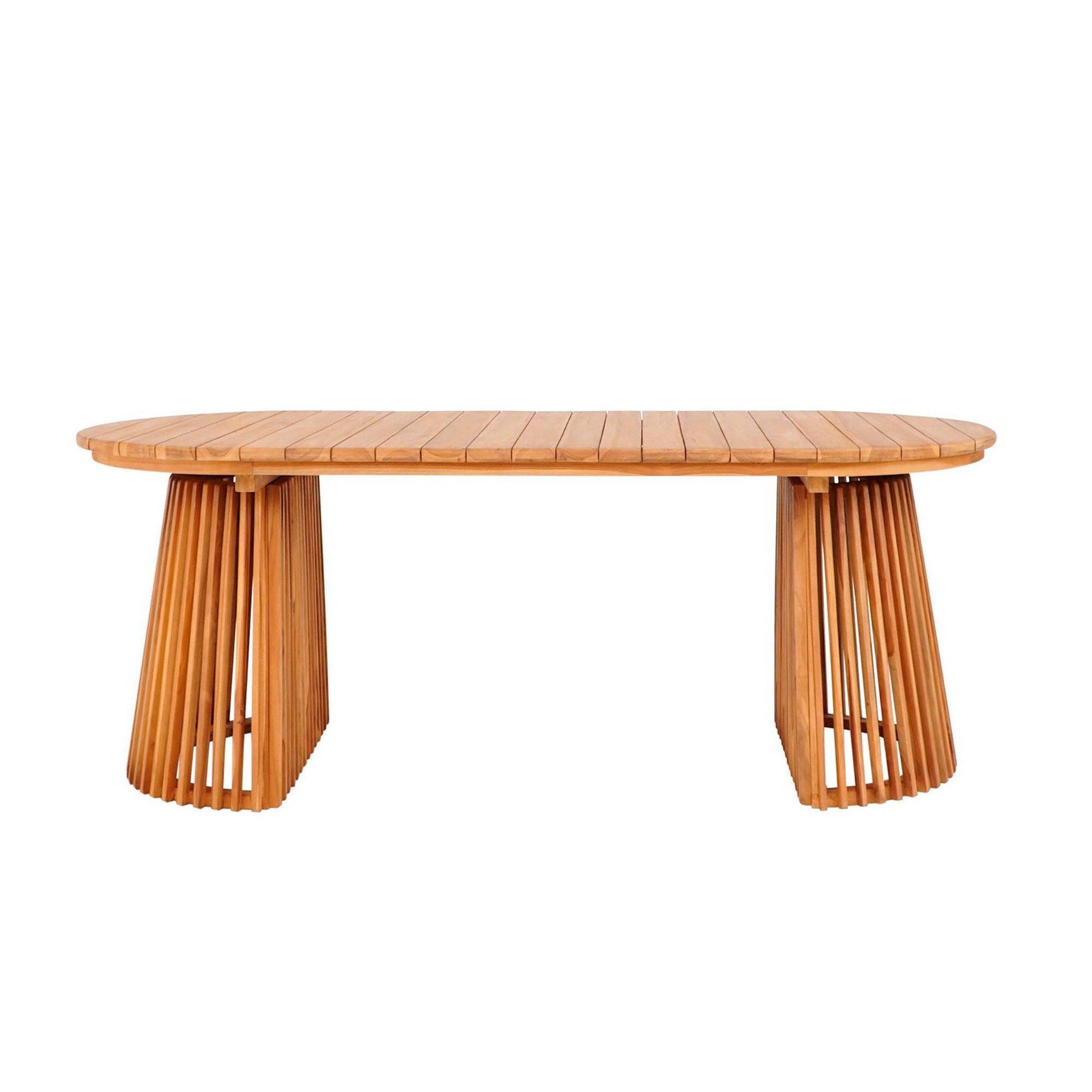Masa de dining din tec, natur