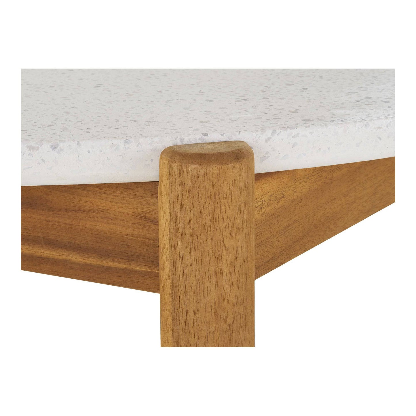  Masa de dining din salcam/terrazzo, alb/natur, detaliu