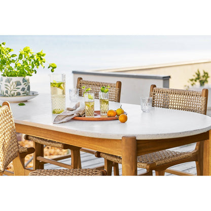  Masa de dining, salcam/terrazzo, alb/natur, pe terasa