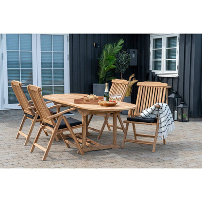 Masa de dining extensibila din lemn de tec natur - terasa