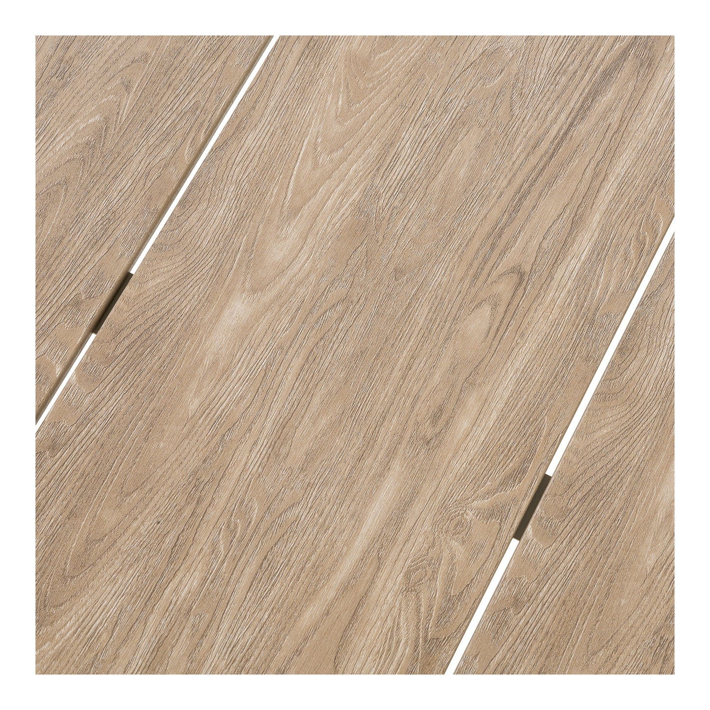 Abela Masa de dining, aluminiu/lemn artificial, nisipiu/natur - detaliu blat