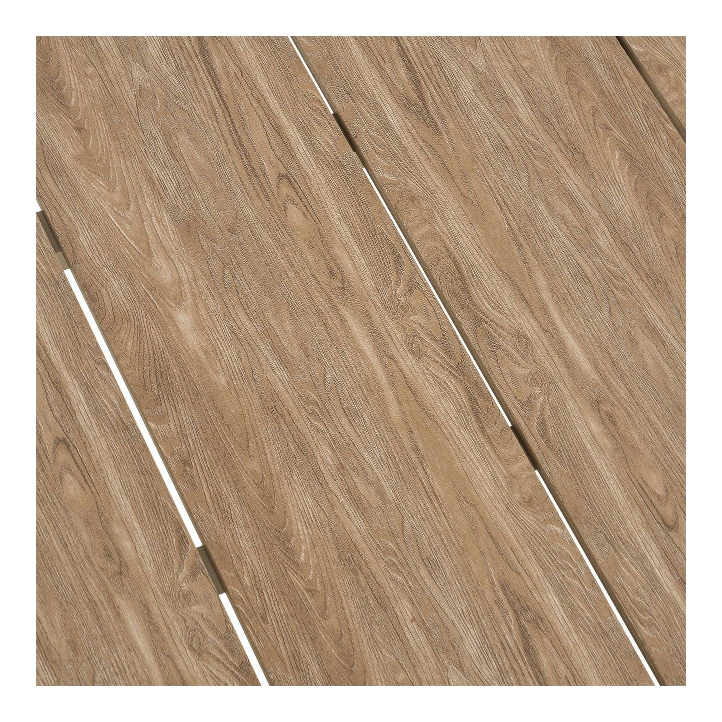 Masa de dining, aluminiu/lemn artificial, nisipiu/natur - detaliu blat