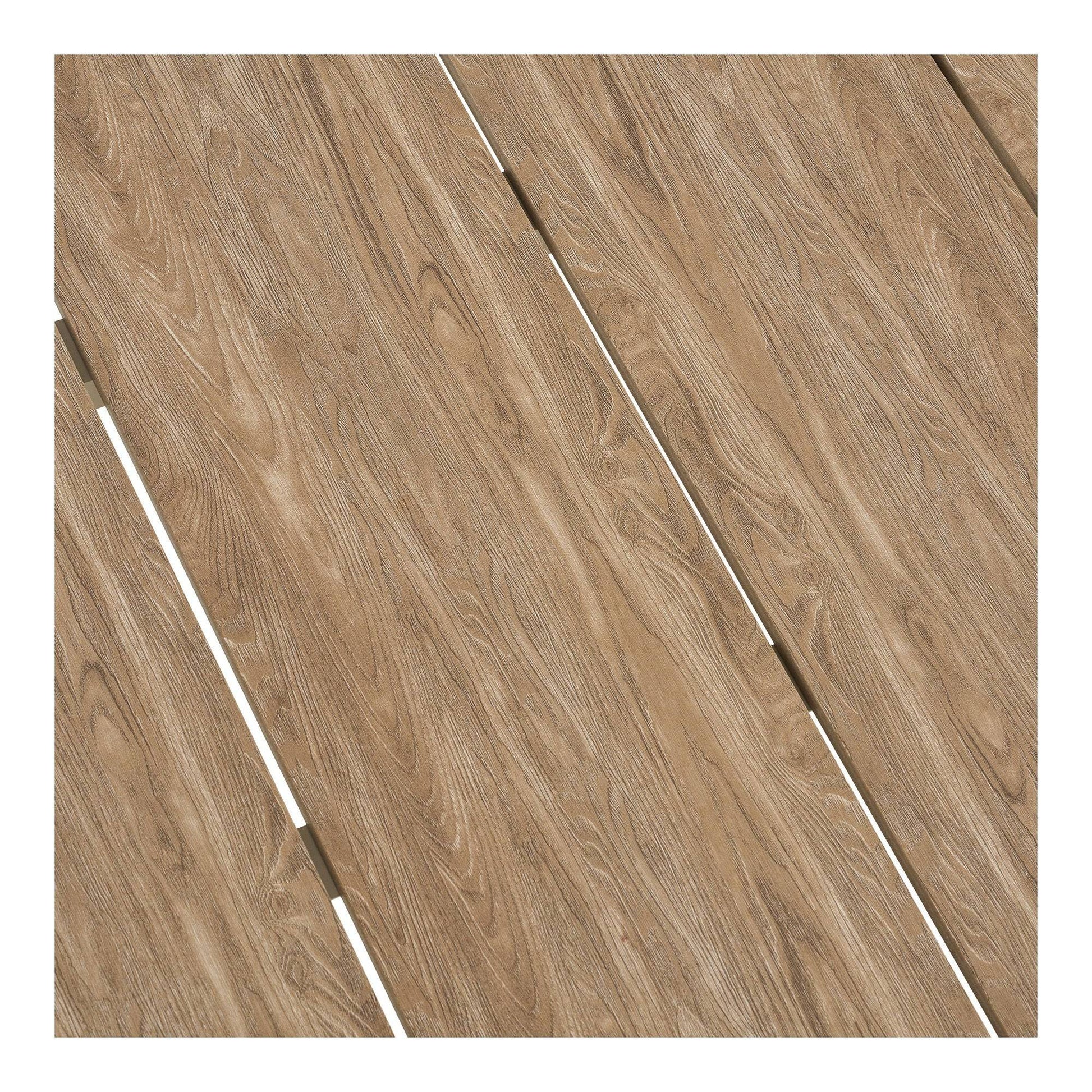 Masa de dining, aluminiu/lemn artificial, nisipiu/natur - detaliu blat