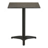 Masa bistro cu aspect de marmura gri inchis, cu picioare negre din aluminiu 60x60x73 cm
